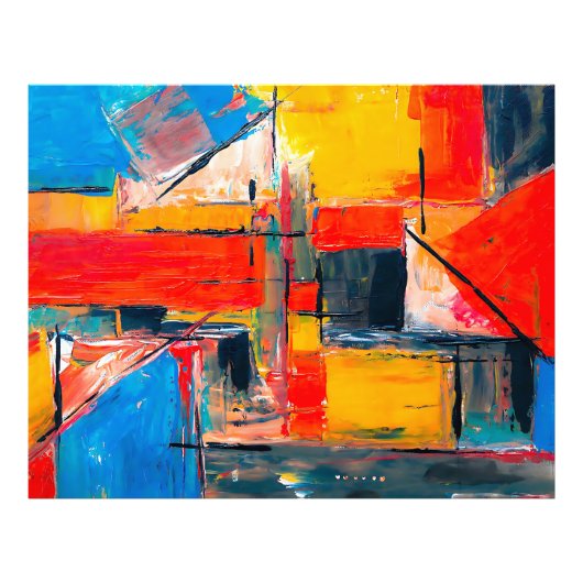 Abstracte stads pulskunst foto afdruk (Voorkant)
