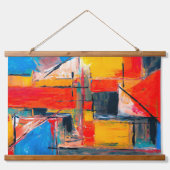 Abstracte stads pulskunst hangend wandkleed (Voorkant)