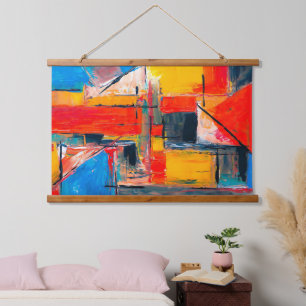 Abstracte stads pulskunst hangend wandkleed