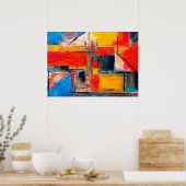Abstracte stads pulskunst poster (Keuken)