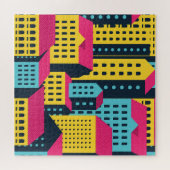 Abstracte stadsgebouwen Landschap Vintage Legpuzzel (Horizontaal)