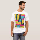 Abstracte stadsgebouwen Landschap Vintage T-shirt (Voorkant volledig)
