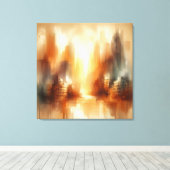 Abstracte Stadsgezicht Canvasprint Canvas Afdruk (Insitu (Houten vloer))