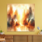 Abstracte Stadsgezicht Canvasprint Canvas Afdruk (Insitu (Woonkamer))