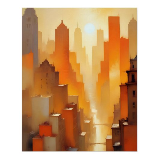 Abstracte stadsgezicht gebouwen Poster achtergrond (Voorkant)