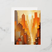 Abstracte stadsgezicht gebouwen Poster achtergrond Folie Feestdagen Briefkaart (Voorkant / Achterkant)