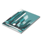 Abstracte stadsgezicht Moderne architectuur achter Notitieblok (Linkerzijde)