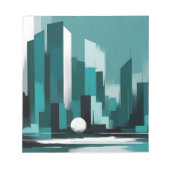 Abstracte stadsgezicht Moderne architectuur achter Notitieblok (Voorkant)