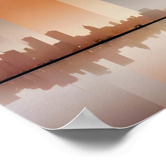 Abstracte stadsgezicht Moderne architectuur achter Poster (Hoek)