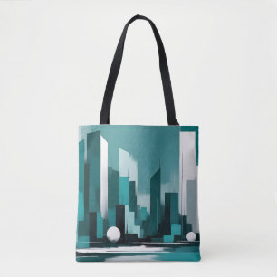 Abstracte stadsgezicht Moderne architectuur achter Tote Bag