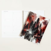 Abstracte stadsgezichts canvas kunstprint planner (Display)