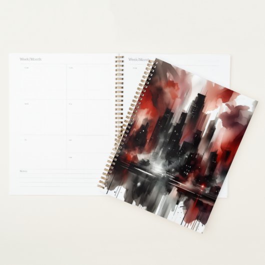 Abstracte stadsgezichts canvas kunstprint planner (Display)