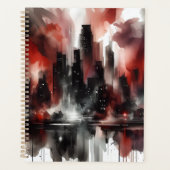 Abstracte stadsgezichts canvas kunstprint planner (Voorkant)