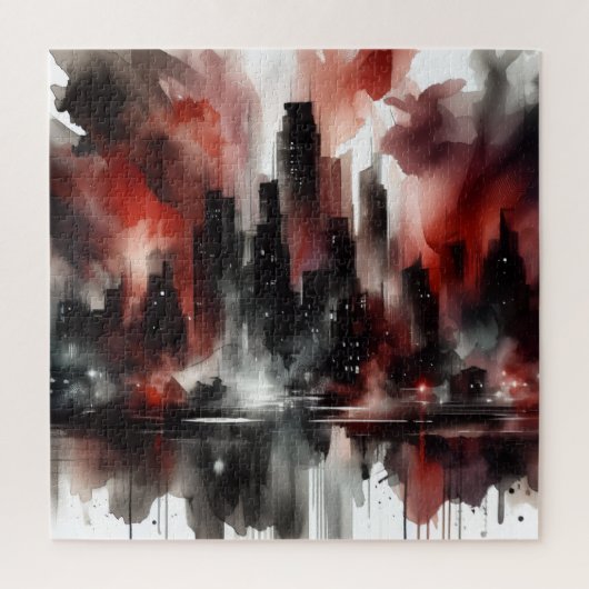 Abstracte Stadsgezichts Legpuzzel (Verticaal)