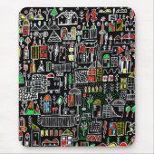 Abstracte stadskerij muismat (Voorkant)
