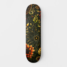 Abstracte stadskunst geïnspireerd Grunge zonnebloe Persoonlijk Skateboard