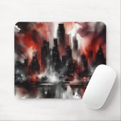 Abstracte stadslandschap canvas kunstprint muismat (Met muis)