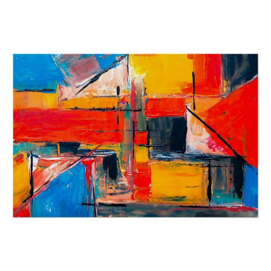 Abstracte stadsritmiekunst perfect poster (Voorkant)