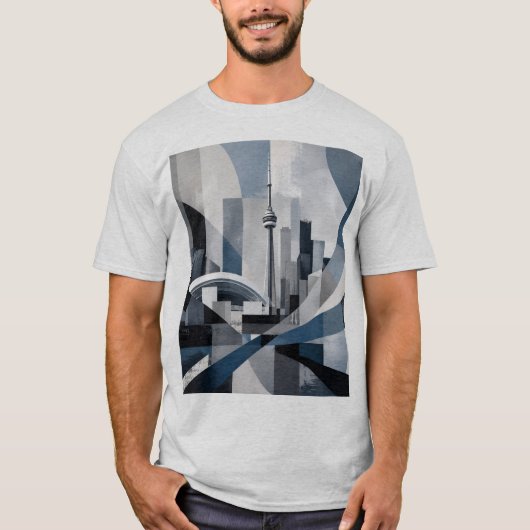 Abstracte Stadssilhouet Toronto T-Shirt (Voorkant)