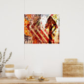 abstracte stadsverval poster (Keuken)