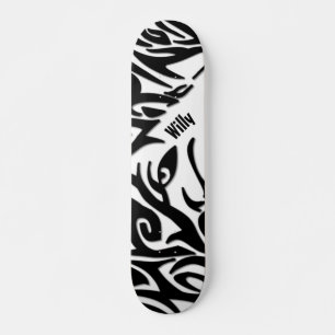 Abstracte stam Wolf met naam Persoonlijk Skateboard