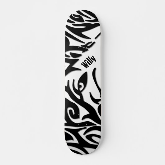 Abstracte stam Wolf met naam Persoonlijk Skateboard (Voorkant)