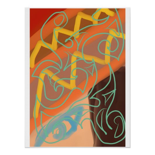Abstracte stamkunst van Roger Whiteside Perfect Poster (Voorkant)