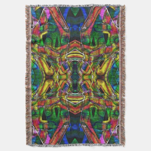 Abstracte stammenachtige design, gecarbeerd deken (Voorkant Verticaal)