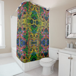 Abstracte stammenachtige design, gecarbeerd douchegordijn