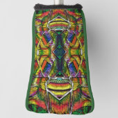 Abstracte stammenachtige design, gecarbeerd golfheadcover (Draai 90)