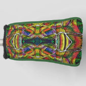 Abstracte stammenachtige design, gecarbeerd golfheadcover (Voorkant)