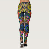 Abstracte stammenachtige design, gecarbeerd leggings (Achterkant)