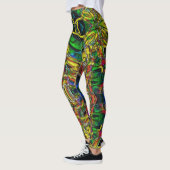 Abstracte stammenachtige design, gecarbeerd leggings (Links)