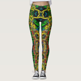 Abstracte stammenachtige design, gecarbeerd leggings