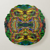 Abstracte stammenachtige design, gecarbeerd rond kussen (Voorkant)