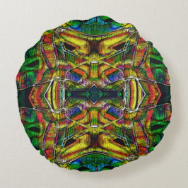 Abstracte stammenachtige design, gecarbeerd rond kussen