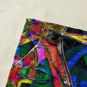 Abstracte stammenachtige design, gecarbeerd strandlaken (In situ)