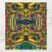 Abstracte stammenachtige design, gecarbeerd wijn etiket (Enkel label)