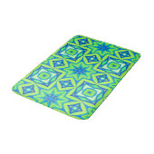 Abstracte Star Geometric - Lime Green en Blue Badmat (Gekanteld)