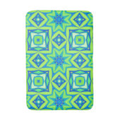 Abstracte Star Geometric - Lime Green en Blue Badmat (Voorkant Verticaal)