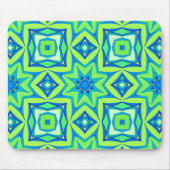 Abstracte Star Geometric - Lime Green en Blue Muismat (Voorkant)