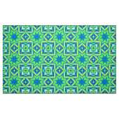 Abstracte Star Geometric - Lime Green en Blue Stof (Fat Quarter)