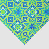 Abstracte Star Geometric - Lime Green en Blue Tissuepapier (Detail)