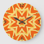 Abstracte Star Geometric - Oranje en Gold Grote Klok (Voorkant)