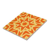 Abstracte Star Geometric - Oranje en Gold-keramiek Tegeltje (Zijkant)