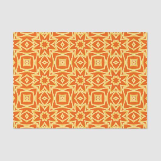 Abstracte Star Geometric - Oranje en Gold Tissuepapier (Voorkant)