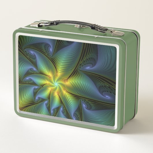 Abstracte Star, glimmende Blauwe Groene Golden Fra (Achterkant)