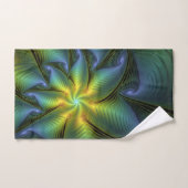 Abstracte Star, glimmende Blauwe Groene Golden Fra Bad Handdoek (Handdoek)