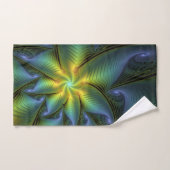 Abstracte Star, glimmende Blauwe Groene Golden Fra Bad Handdoek (Handdoek)