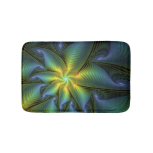Abstracte Star, glimmende Blauwe Groene Golden Fra Badmat
